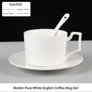 Ensemble <span class=keywords><strong>de</strong></span> tasses à café et soucoupes en <span class=keywords><strong>porcelaine</strong></span> blanche classique pour l'hôtellerie, la restauration et les restaurants - Product Image 4