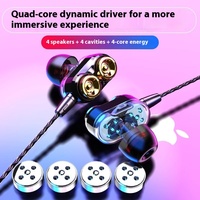 Nuevos Auriculares Intrauditivos con Cable Populares, Bobinas Dinámicas Dobles, Altavoces Dobles, Auriculares para Teléfono Inteligente, Ajuste con Cable