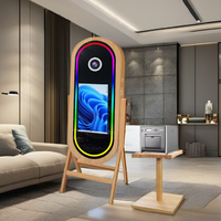 Photomaton en bois à impression instantanée le plus vendu pour appareils photo reflex et smartphones, idéal pour les fêtes, avec impression en libre-service et livraison rapide