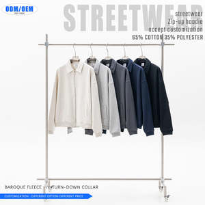 Felpa con cappuccio Oversize da <span class=keywords><strong>uomo</strong></span> con cerniera pesante con Logo Design personalizzato stampa stile Vintage con modello solido di dimensioni XL per l'autunno - Product Image 3