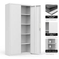 Meuble de rangement de bureau à domicile moderne, grand, réglable en hauteur, verrouillable, à 2 portes, en acier, d'occasion, armoire de classement métallique