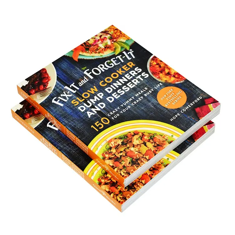 Recipe Cook Book Softcover Binding Factory in Shenzhen Offset Printing Custom Size Recipe Books Print