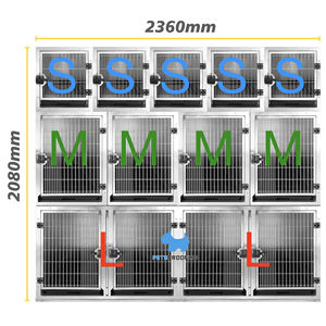 <span class=keywords><strong>Cage</strong></span> à chien en acier inoxydable robuste avec parc en métal solide à double porte pour chiens moyens et grands fermeture à bouton - Product Image 3