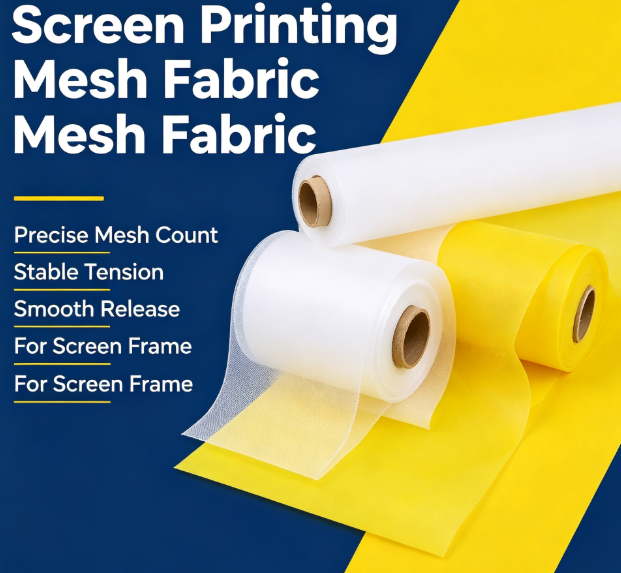 Screen Printing Mesh Fabric White Yellow High Tension Polyester Mesh for Screen Frame Plate Making