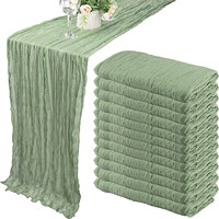 Nouveau chemin de table plissé brodé uni 100 % polyester lavable pour mariages et anniversaires