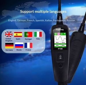 เครื่องทดสอบวงจรไฟฟ้า Topdiag P100 Power Probe สีดำ เครื่องทดสอบแบตเตอรี่ 12/24V อุปกรณ์วินิจฉัยรถยนต์ พร้อมการรับประกัน 1 ปี ปากกาวัดแรงดันไฟฟ้า - Product Image 6