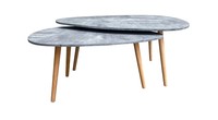Meubles de salle à manger Table basse en MDF Vente directe d'usine Europe Table d'appoint au design moderne Table basse pieds en bois pour café