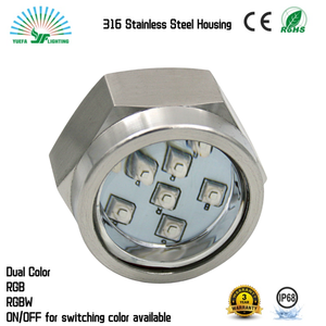 Échantillon Accepté 27W 45W 60W <span class=keywords><strong>RGB</strong></span> Interrupteur On/Off Contrôle SS316 <span class=keywords><strong>RGB</strong></span> RGBW 10-30V Eau de Mer Marine Bateau Sous-Marin Led Bouchon de Vidange Lumière - Product Image 2
