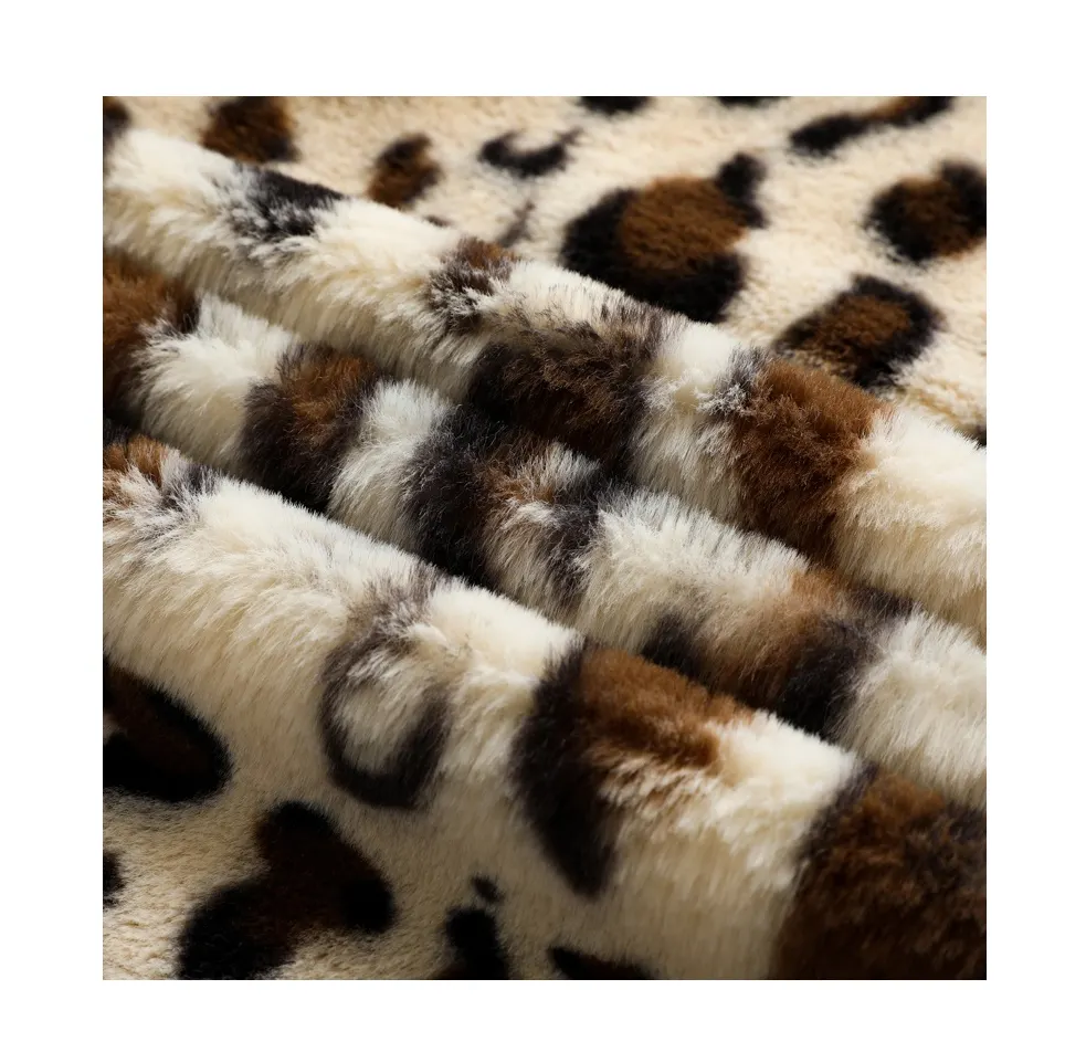 ผ้าขนเทียมพิมพ์ลายเสือดาวสัตว์กระต่ายเทียม,แฟชั่นดีไซน์ใหม่จากจีน