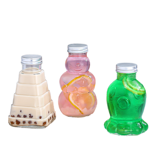 Botella de bebida de vidrio pequeña transparente recargable <span class=keywords><strong>para</strong></span> fruta vino Vino jugo leche té enzima otras bebidas <span class=keywords><strong>para</strong></span> difusor - Product Image 2