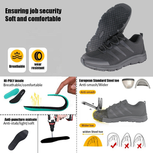 Sneakers <span class=keywords><strong>Antinfortunistiche</strong></span> da Uomo e <span class=keywords><strong>Donna</strong></span> <span class=keywords><strong>Leggere</strong></span> e alla Moda con Punta in Acciaio, <span class=keywords><strong>Scarpe</strong></span> Sportive Piatte Personalizzate con Chiusura a Rotella, Antisfondamento da Lavoro per Fabbrica - Product Image 4