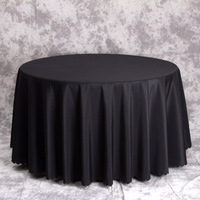 Nappe de table ronde de luxe en polyester imprimé noir de 132 pouces pour événements de mariage et réceptions 2026