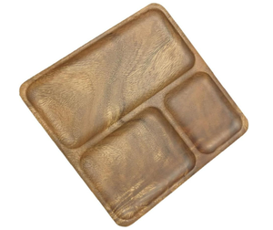 Bán buôn hiện đại bằng gỗ chia tấm ăn tối hình chữ nhật snack ăn sáng khay thức ăn gia đình Bộ đồ ăn Divider ăn trưa phục vụ - Product Image 1