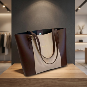 BS INTERNATIONAL Bolso de Mano Moderno y Elegante para Mujer, de Cuero Genuino, con Cierre de Cremallera, Impermeable, Duradero, Plegable y Ligero - Product Image 3