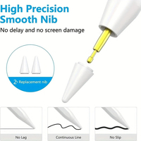 Stylet capacitif actif en métal blanc pour téléphone et tablette, technologie de détection tactile, remplacement universel