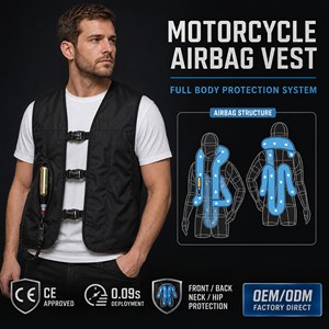 <span class=keywords><strong>Gilet</strong></span> <span class=keywords><strong>airbag</strong></span> <span class=keywords><strong>moto</strong></span> haute visibilité réfléchissant, imperméable, coupe-vent, léger, respirant et réglable pour hommes et femmes motards - Product Image 2