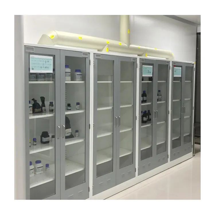 Durable in use hot sale chemical laboratory furniture two door cupboard reagent tall storage cabinet