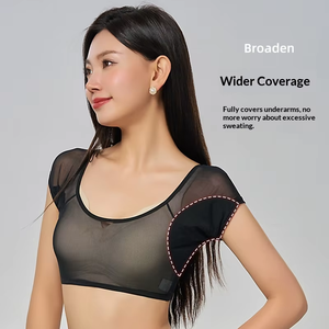 Débardeur anti-transpiration pour femme avec coussinets absorbants réutilisables en maille respirante, pour prévenir les taches de sueur sous les aisselles - Product Image 1