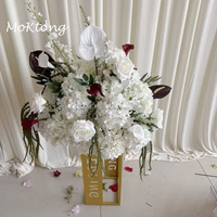 Hochzeits-Tischdekoration MoKtong Umweltfreundliche Seide 80cm Weiße Orchidee Winter-Blumenball-Arrangements mit Sweetheart-Tisch