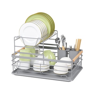 Modern Double Tier Stainless Steel Kitchen <b>Storage</b> Dish Rack with <b>Sink</b> and Waterproof Design - Product Image 4
