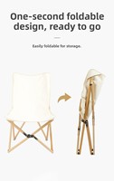 Chaise papillon à dossier haut en bois massif, portable, pour extérieur, jardin, patio, plage, pique-nique, voyage, pliable, camping, pêche