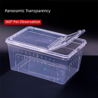 Terrarium en plastique transparent pour reptiles, boîte d'élevage avec couvercle, habitat pour gecko, lézard, hermit crab, grenouille arboricole, tortue