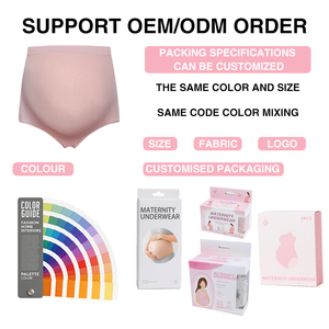 Vente en gros LOGO personnalisé sans couture taille haute femmes enceintes culotte de maternité sous-vêtements féminins caleçons - Product Image 3