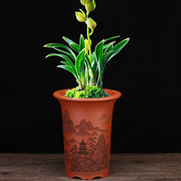 Pot Bonsai Persegi Yixing Zisha Premium Terlaris, Pot Tanah Liat Buatan Tangan untuk & Sansevieria Tanaman Hias Dalam Ruangan