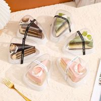 Boîte en mousse transparente triangulaire épaissie haut de gamme anti-buée pour durian, mille-feuille, tranches de matcha, desserts et emballage alimentaire