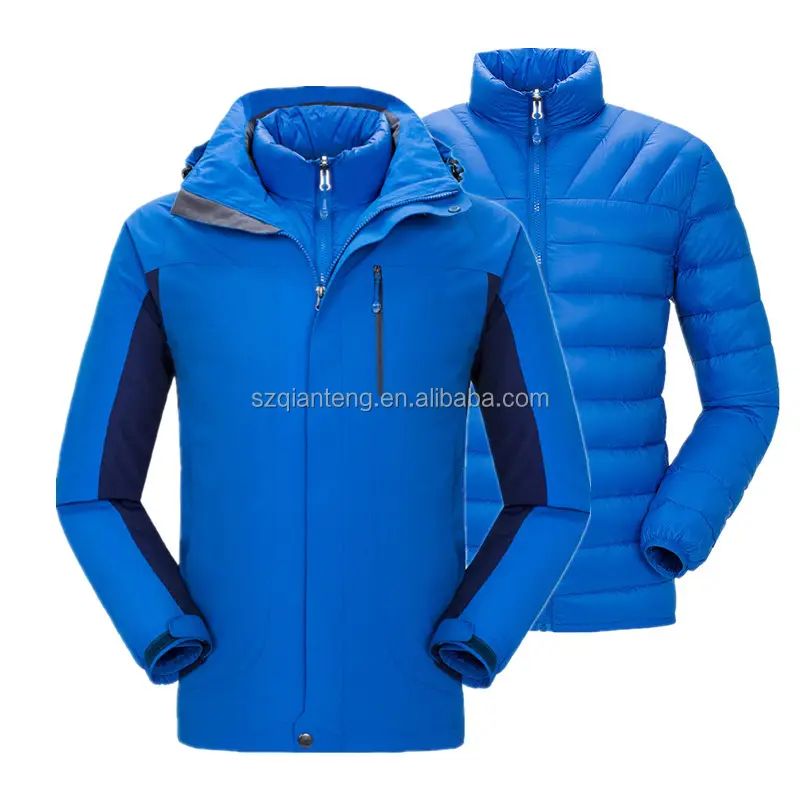 Plus Size Stylish Sports Outdoor men's 3 in 1 Padded Cotton Waterproof Ski Mountain Snowboarding Jacket Winter Snow Coat