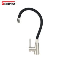SANIPRO Torneira cocina tuyau en Gel de silice noir toutes les directions robinets de cuisine rotatifs eau chaude et froide robinet d'évier mélangeur robinet extractible