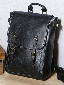 Tas Selempang Ganda Gaya Korea Ransel Fashion Mahasiswa Ransel <span class=keywords><strong>Laptop</strong></span> PU Ramah Lingkungan Tahan Air Resleting 20-35L - Product Image 3
