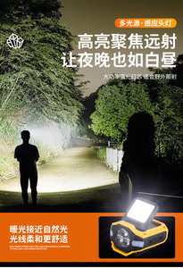 Lampe frontale LED rechargeable durable, <span class=keywords><strong>bandeau</strong></span> confortable pour les amateurs de plein air, équipement de camping, équipement de course à pied - Product Image 4