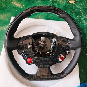 Volant de voiture modifié en fibre de carbone avec éclairage LED, style course, volant en cuir spécial pour Ferrari 458 - Product Image 1