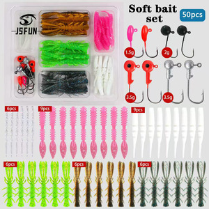 50pcs Silicone Leurre Souple Jig Crochets Appâts De Pêche Bass Brochet Matériel De Pêche En <span class=keywords><strong>Plastique</strong></span> <span class=keywords><strong>Mallette</strong></span> De Rangement D'eau Douce - Product Image 6