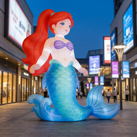 Modèle de personnage de dessin animé gonflable de haute qualité, sirène assise dans une coquille, sirène gonflable
