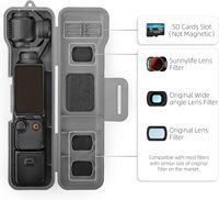 Sinyutia Travel Waterproof Case untuk Osmo Pocket 3 dengan Slot Filter Magnetik CPL/ND, 2 Slot Kartu & Tali Pergelangan Tangan