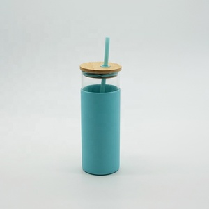 Nhà Cung Cấp Nhà Máy 16Oz Thủy Tinh Cầm Tay Cốc Cà Phê Tái Sử Dụng Công Suất Lớn Nước Trái Cây Cốc Sữa Với Ống Hút & Có Nắp Đậy - Product Image 2