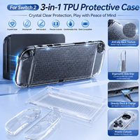 3-in-1 Geteilte Rutschfeste Strukturierte Transparente TPU Stoßfeste Schutzhülle Set für Nintendo Switch 2 Gaming-Zubehör