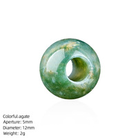 Vente en gros d'usine, perles en pierre naturelle à gros trous de 12 mm, perles en quartz agate pour la fabrication de bijoux