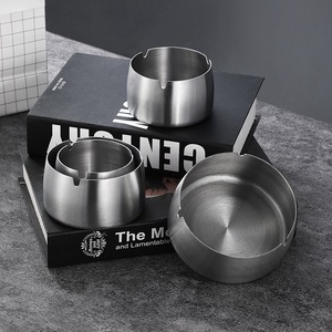 Cenicero redondo de acero inoxidable a prueba de viento, grueso, para uso en el hogar, cafetería, restaurante, KTV - Product Image 2