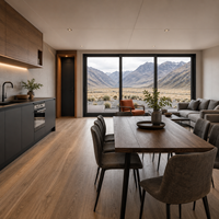 Villa modulaire préfabriquée en acier léger de style industriel moderne avec verrière panoramique pour projets hôteliers et résidentiels