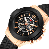 Montre-bracelet étanche pour homme VAVAVOOM avec calendrier, design squeletté, fonctions sportives transfrontalières, grand cadran double