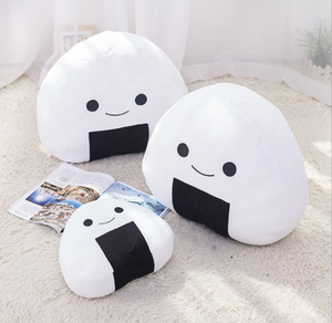 Coussin de voyage chauffe-mains en peluche Kawaii, design dessin animé boule de riz japonaise, simulation de nourriture, jouet en peluche animal - Product Image 2