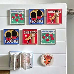 Porte-clés magnétique personnalisé en acrylique, forme Art Déco, motif dessin animé anime, écologique, étanche, pour anniversaire - Product Image 1