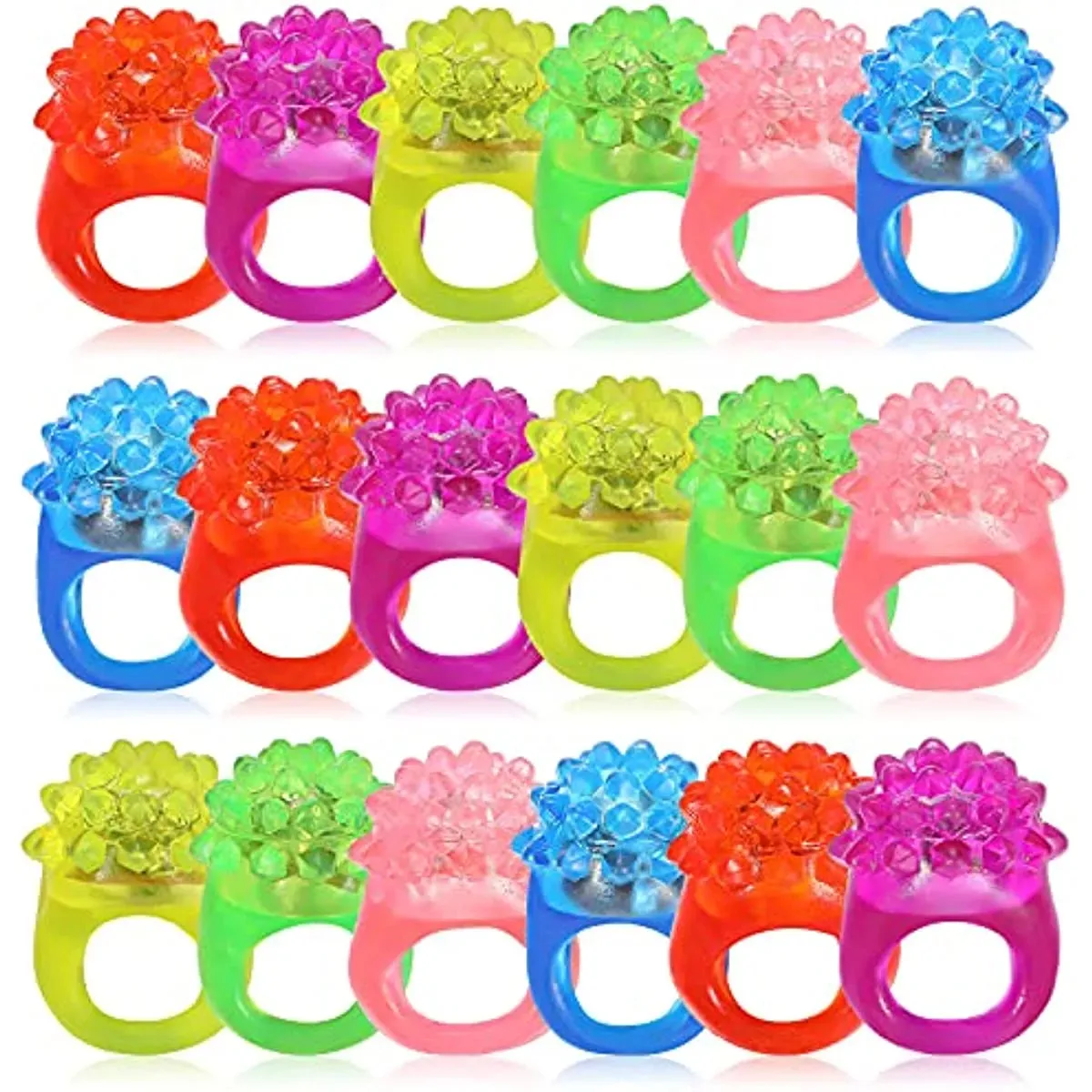 Led Light Up Ring Hobbelige Ringen Knipperende Led Hobbelige Jelly Ring Licht-Up Speelgoed Verjaardag Beloont Eieren Filler Glow Party Benodigdheden