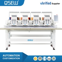 Machine à broder informatisée QS-1204 à quatre têtes et 12 aiguilles, avec système informatique Dahao, pour logos et étiquettes de t-shirts