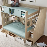 Lit superposé en bois massif pliable et multifonctionnel Lit escamotable mural avec bureau