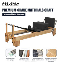 Reformer de Pilates en bois certifié CE, portable, pour la maison et le fitness commercial, avec couleur et logo personnalisables