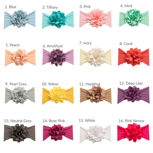 Diadema de flores para recién nacido para fotografía Diadema de flores de nailon para diademas de bebé - Product Image 5